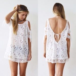 Free people geo sand lace tunic coverup